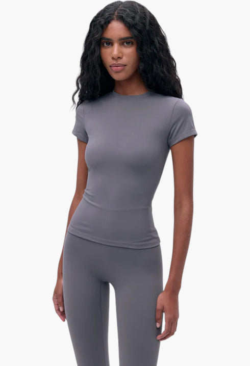 Dark Grey - Ultimate Short Sleeve Top - GLAM MODA